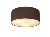 DK0362  Baymont 50cm, Flush 3 Light Polished Chrome, Raw Cocoa/Grecian Bronze, Frosted Diffuser